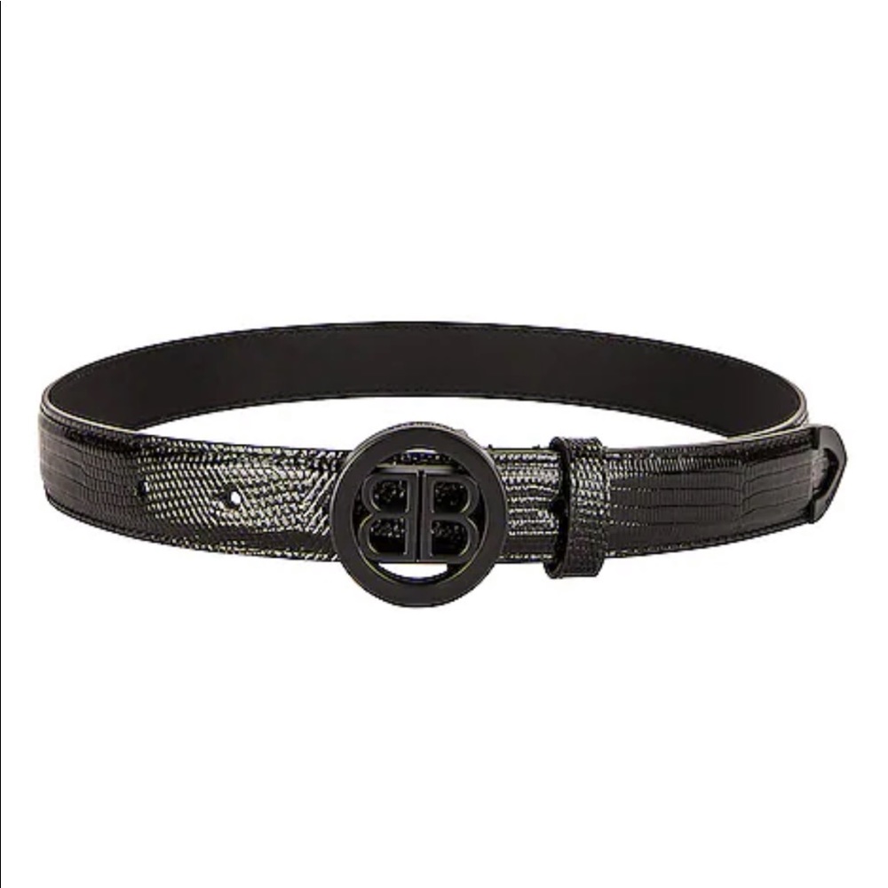 BALENCIAGA Circled BB Belt Color: Black (65)